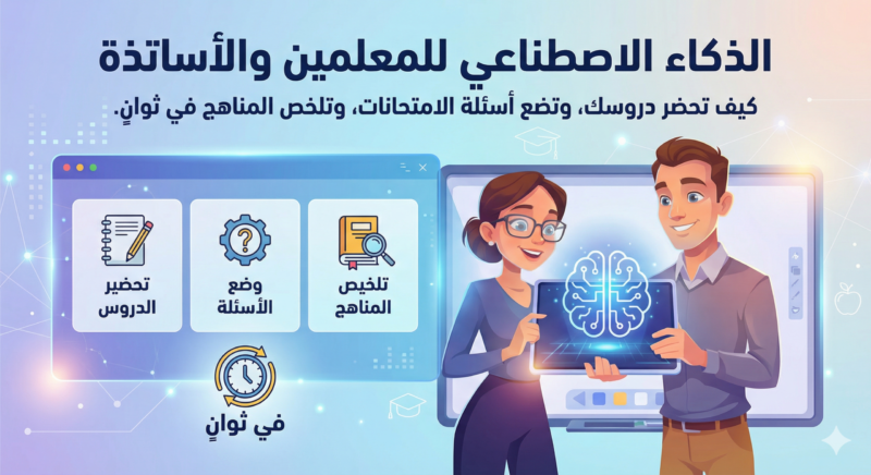 الذكاء الاصطناعي للمعلمين والأساتذة في تحضير الدروس وتلخيص المناهج