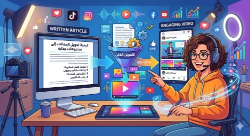 تحويل المقالات المكتوبة إلى فيديوهات جذابة لمنصات التواصل