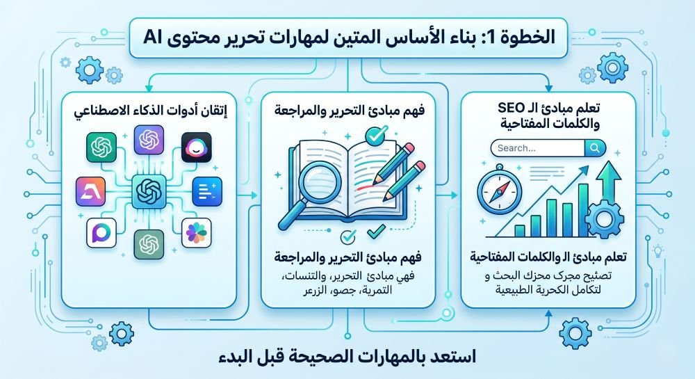 الخطوة الأولى: بناء الأساس المتين لمهارات محرر محتوى AI